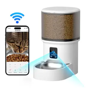 Smart Pet Feeder with Camera, Automatic Feeder, 4L Capacity, APP Remote Control, 2.4g Wireless Connection, Bidirectional Voice Chat, Timer Function