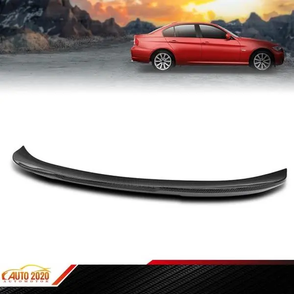 Carbon Fiber PSM Style Rear Trunk Spoiler, Compatible with BMW E90 Series 328i, 335i (2006-2011) Auto Body Replacement Part