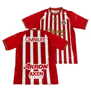 25 26 LIGA MX Chivas de Guadalajara Home Soccer Jersey Mexico League Fans Version Short Sleeve Jersey Quick Dry Football Jersey