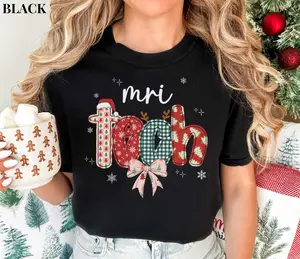MRI Tech Christmas Shirt, XMas MRI Technologist Tee, Radiology Christmas Tshirt, Rad Tech Shirt Cotton Fabric