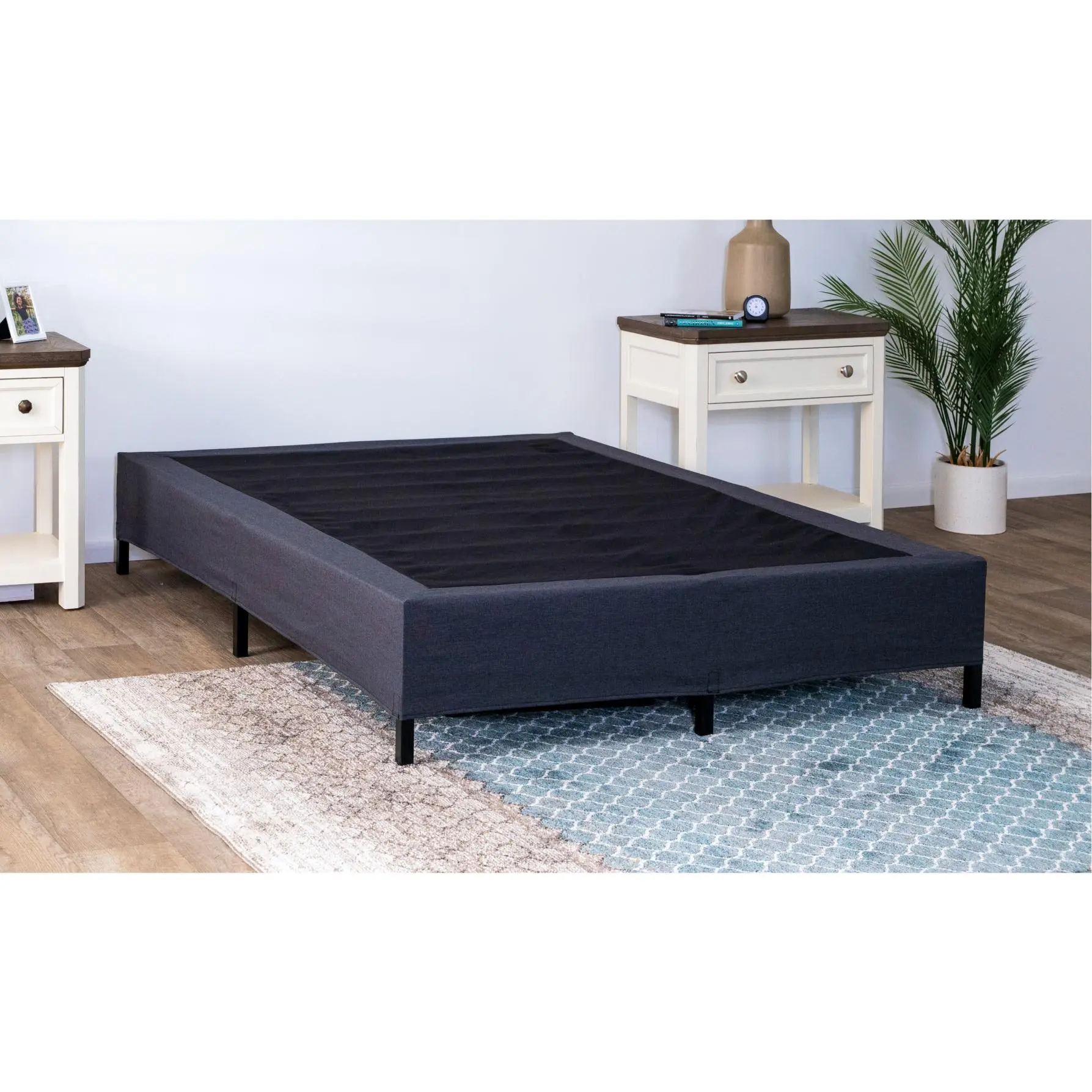 GhostBed All-in-1 Minimalist Queen Size Bed Frame - Flat-Pack, Self-Assembling, Toolless Easy-Setup Indoor Furniture with Sturdy Support Structure