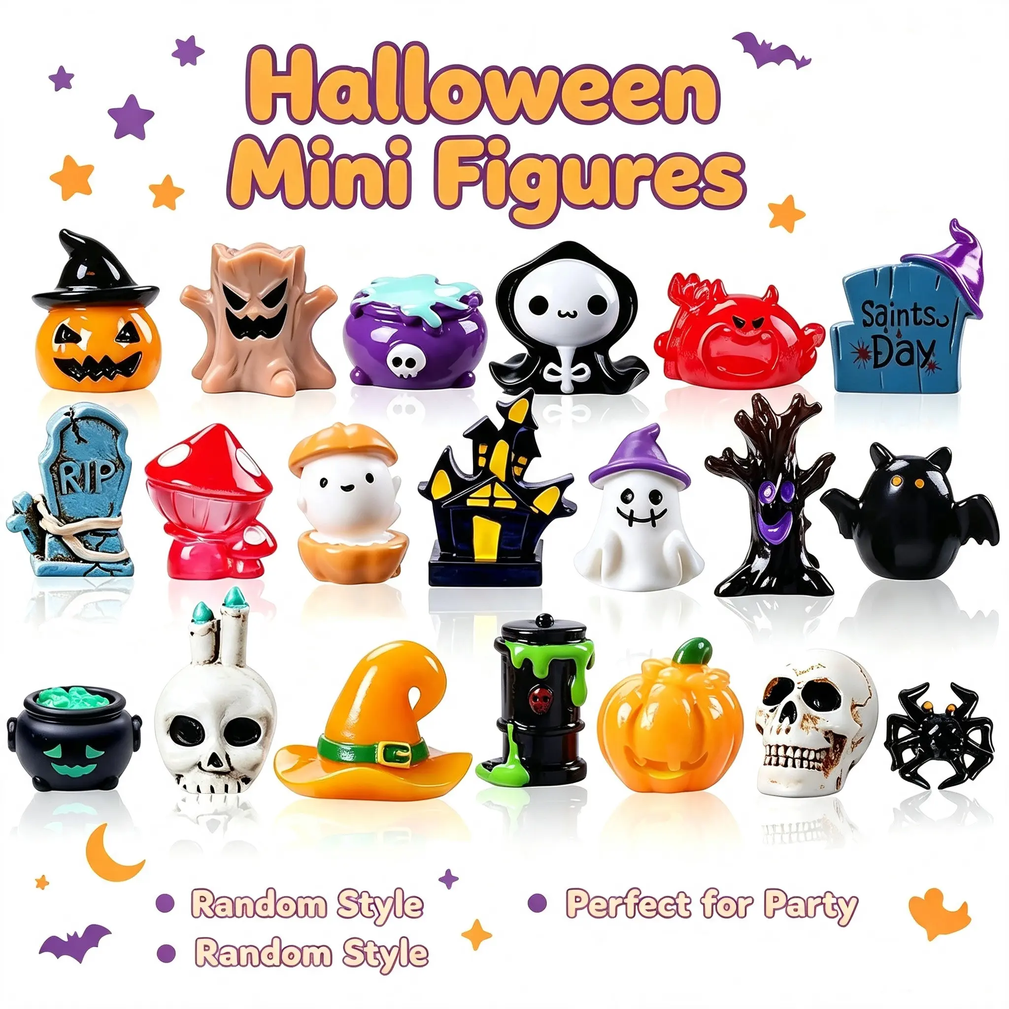 Halloween Mini Devil Ghost Skull Resin Ornament , Cute Spooky Desktop Decor, Creative Desktop Ornament, Mini Garden Ornament, Home Decor Ornament, Halloween Christmas Decoration, Party Gift, Decorative Piece, Decorative Ornaments