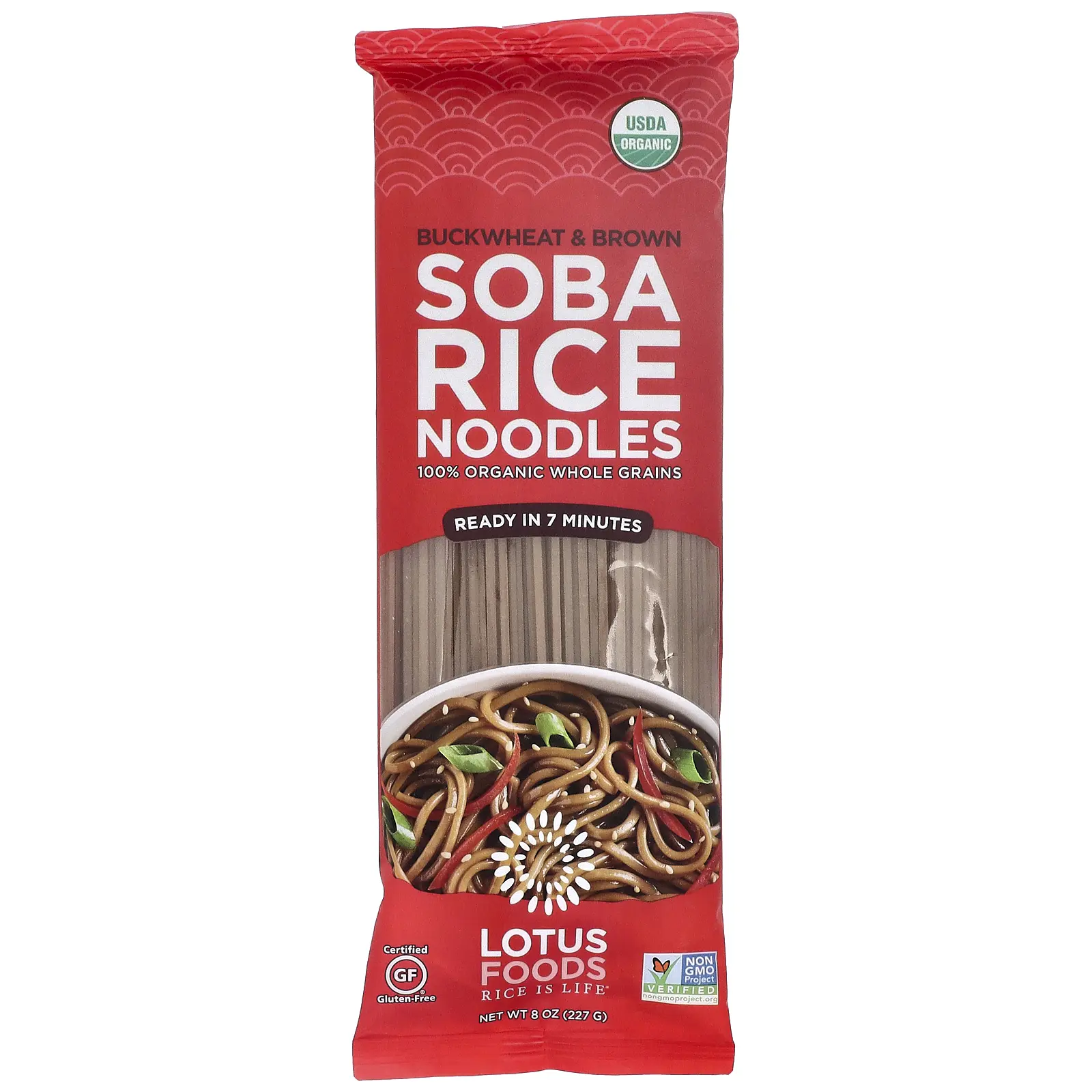 Lotus Foods Buckwheat & Brown Soba Rice Noodles, 8 oz (227 g)