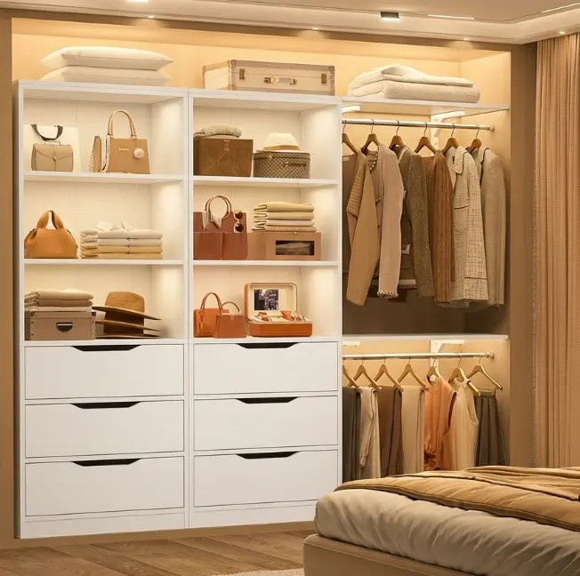 Walsunny Dresser for Bedroom with 3 Deep Drawers, Farmhouse Wood Clothes Storage Cabinet Pantry Bins Organizer for Living Room, Entryway and Hallway, White