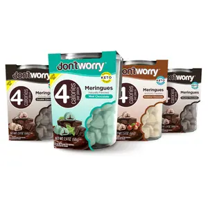 Don't Worry Meringue Cookies 4 Pack - 2 Double Chocolate, Halzenut & Mint Cookies, 100% guilt-free Snacking