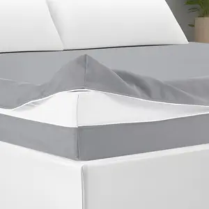 Zippered Mattress Fitted Protector Deep Mattress Encasement Soft Zipper Fitted Sheet Microfiber Bed Sheet Cover for Bed (Light Gray,,12-16in)