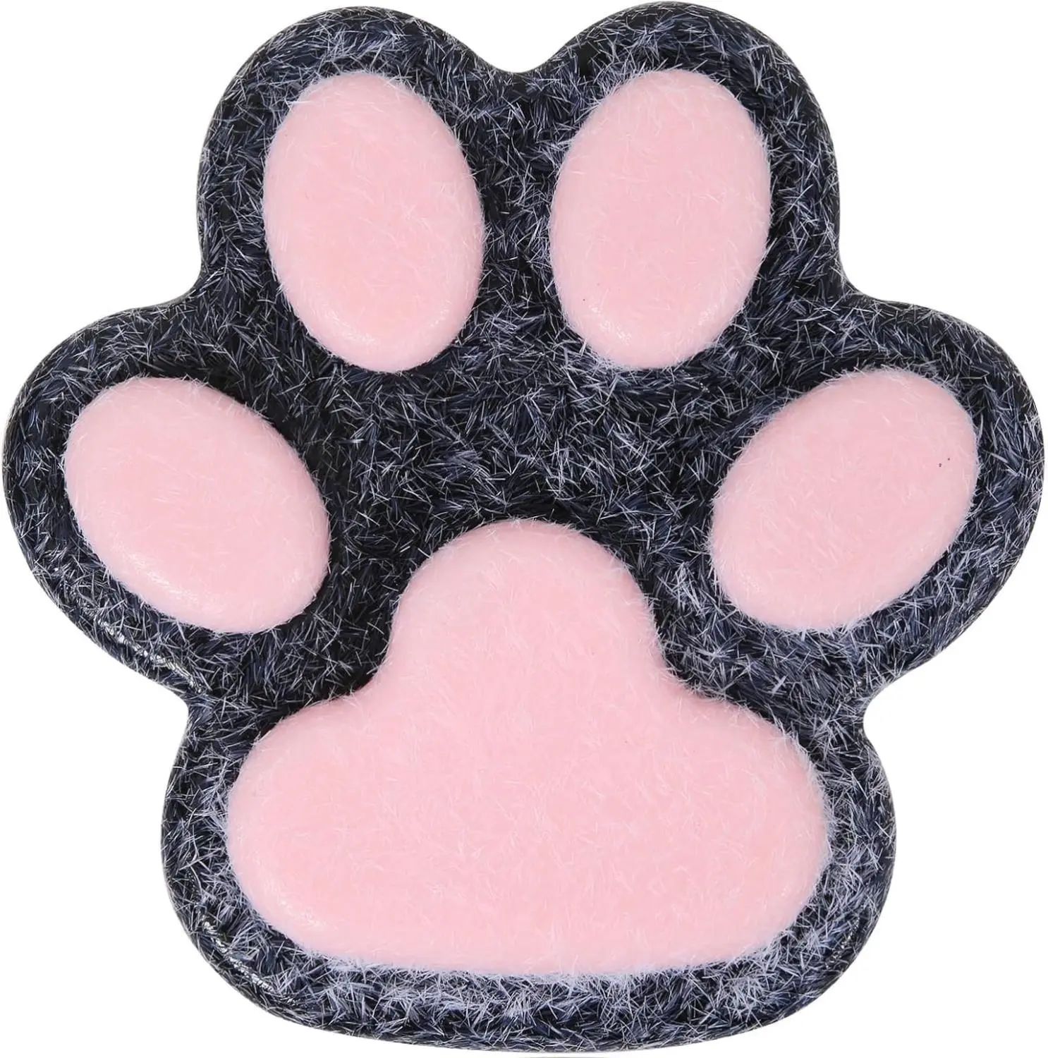 Jumbo Fluffy Cat Paw Squishy Toy - 5.5 in Kawaii Fufu Toy, Soft Pink & Black Squeeze Stress Relief Sensory Fidget Gift, Tactile Stress Relief Gadget for Kids & Friends (1PCS Black), Stress Relief Gadgets