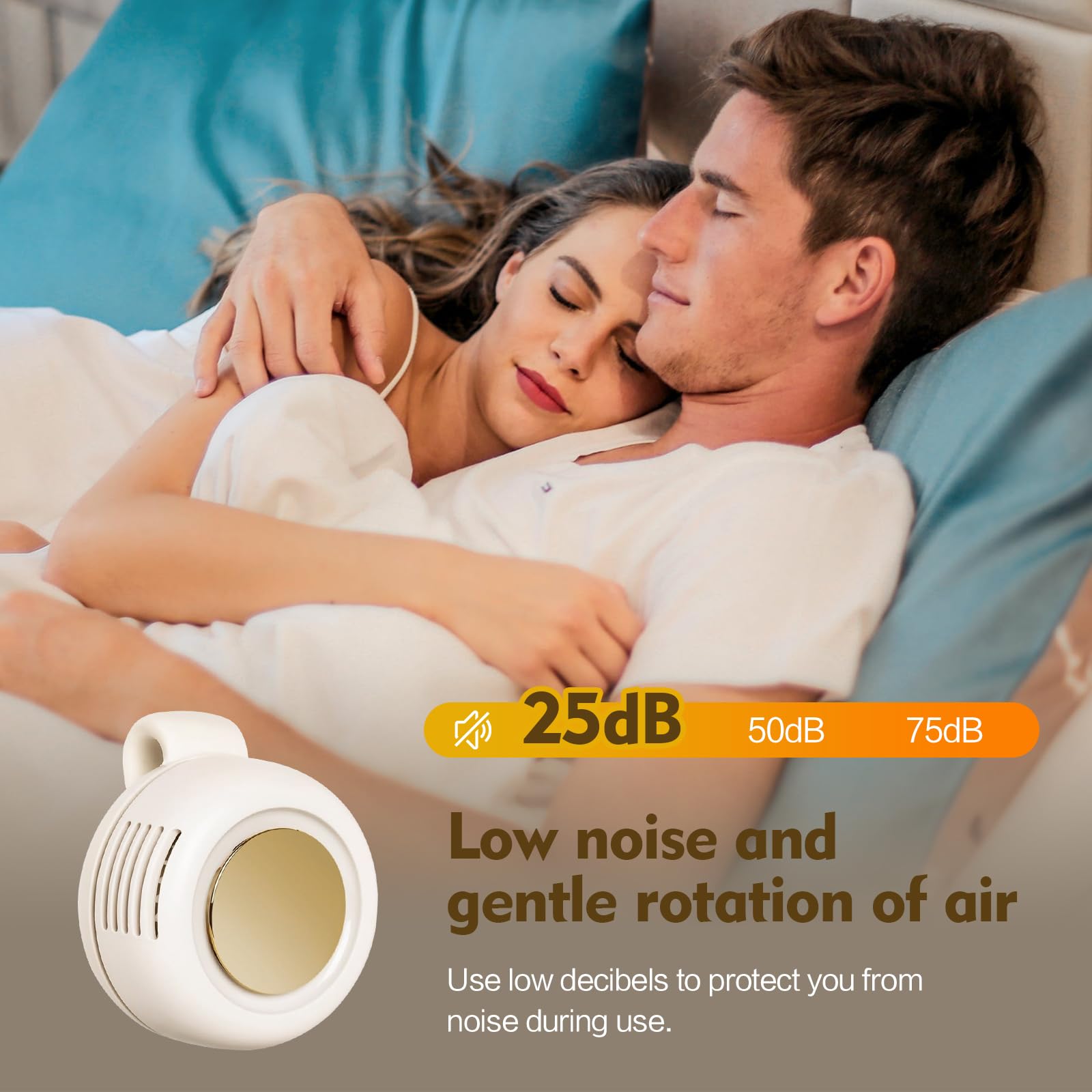 Portable Silent Mini Bladeless Fan Clip on, Portable Silent Mini Bladeless Electric Fan, For Outdoor & Travel & Office, Travel Accessories, Gift, Adjustable 3-Speed (Type-c, White)