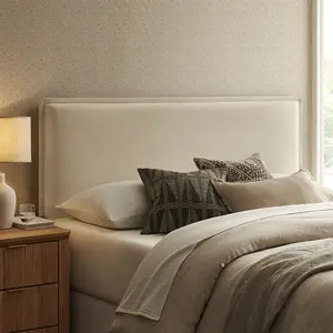 Camille Upholstered Linen Blend King Size Headboard in Linen