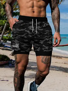 Men's Camo 2-In-1 Shorts, Outdoor Fitness Breathable Comfort, Slim-Fitting Casual Style, Perfect for Gym and Outdoors, Skinny Workout Shorts