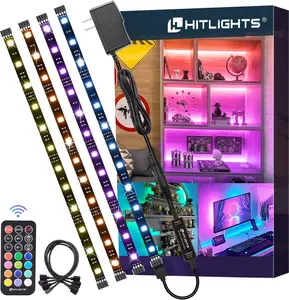 LED Strip Lights, Small LED Light Strips Dimmable, RGB 5050 Color Changing LED Tape Light with Remote and UL-Listed Adapter for TV Backlight, Bedroom, Cabinet Shelf Display