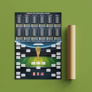 2026 World Cup Match Schedule Poster, Soccer Tournament Bracket Chart (Wall Chart)