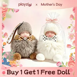 2 Pack Handmade Plush Pendants, Soft Doll Keychain, Plush Charms for Phone Bag, Sleep Doll Keychains - Best Gifts for Kids, Girlfriend, Charms Soft Holiday Gift - Easter Basket, Mother's Day, Christmas Gift Idea