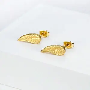Creative Wing Shaped Earrings in Stainless Steel - Lightweight & Comfortable Design for Daily Wear and Special Dates