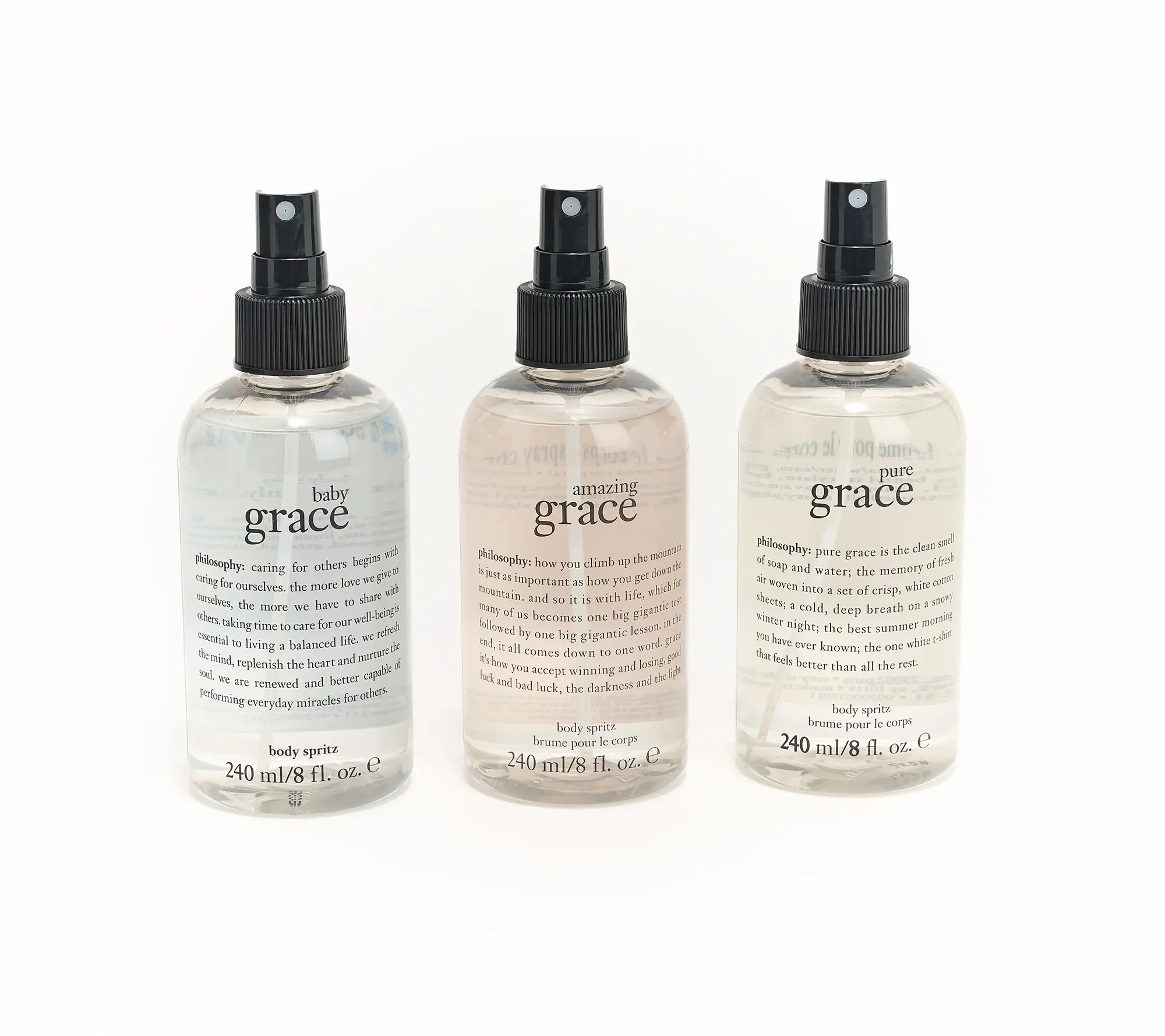 philosophy a collection of grace body spritz 8oz trio philosophy a collection of grace body spritz 8oz trio
