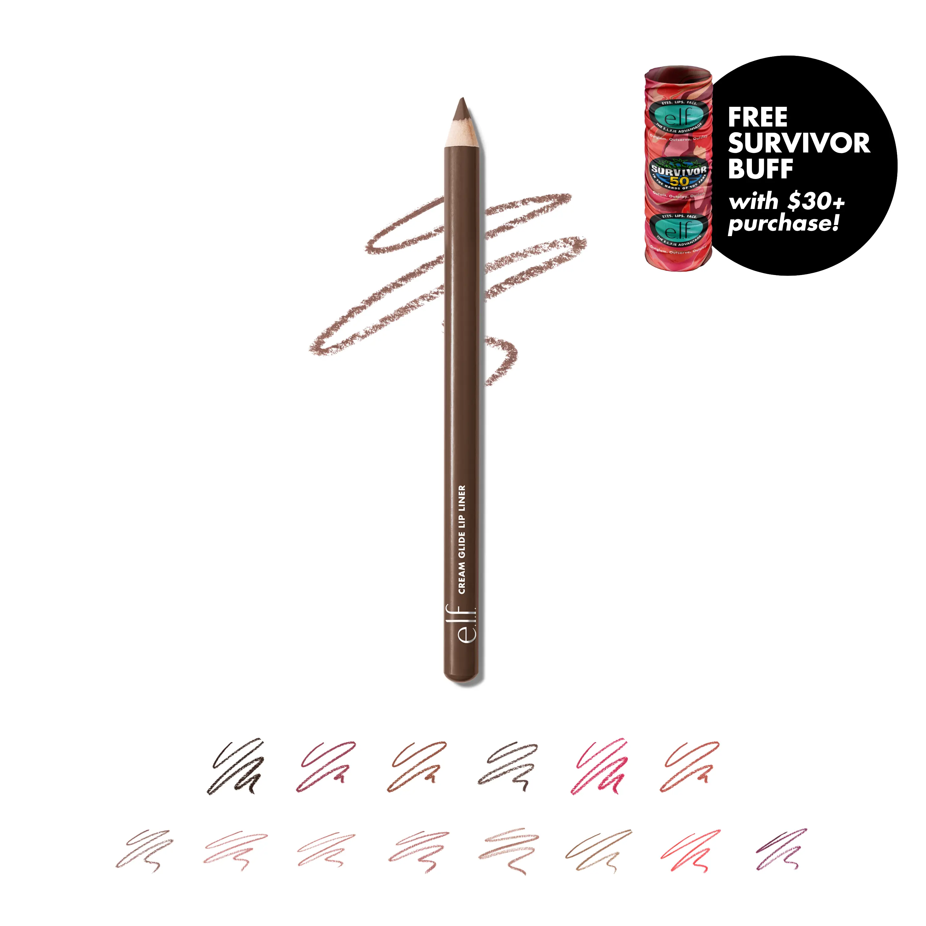 e.l.f. Cream Glide Lip Liner, Smooth Hydrating Semi-Matte Finish 0.002mL