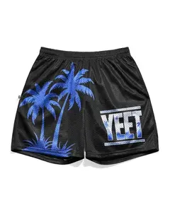 WWE Men Shorts Palm Tree Print Casual Summer WWE Mesh Shorts Gym Workout Athletic Streetwear Loose Fit Comfortable Sports Training Running Beach Vacation Unisex