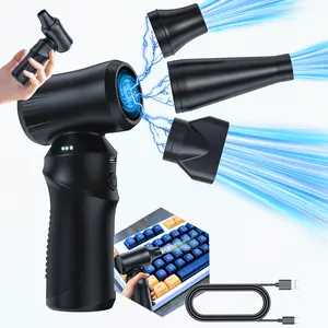 Electric Air Duster 130000RPM Cordless Jet Blower with 3 Replaceable Nozzles Rechargeable Brushless Motor 3-Speed Adjustable for Computer Keyboard Car Dry Inflating Indoor Outdoor