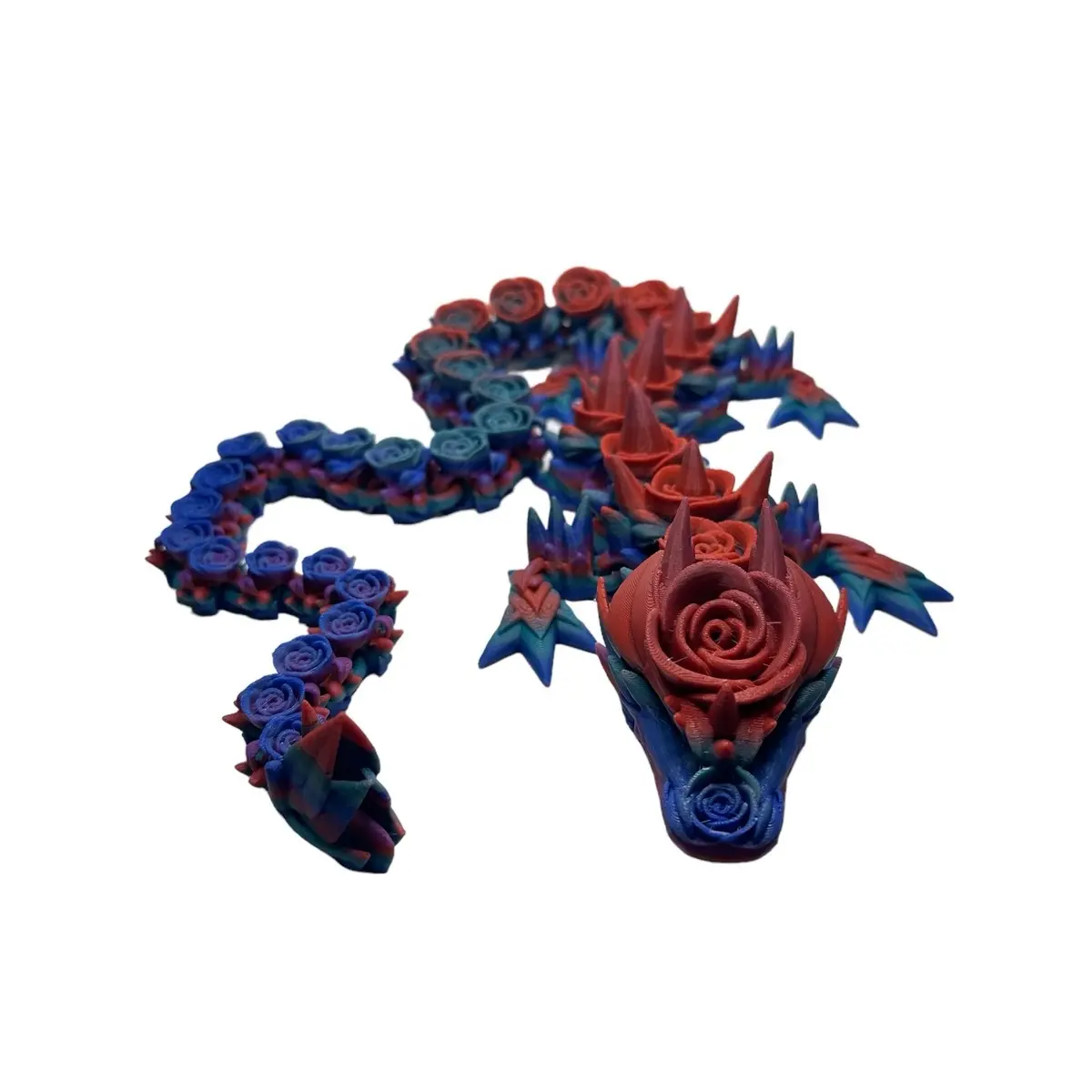 Majestic Rose Dragon 3D Printed – 28” Long Articulated Display Figurine