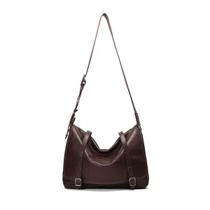 SADI women’s genuine leather messenger bag, large capacity, single shoulder/crossbody, suitable for commuting and casual wear, relaxed style