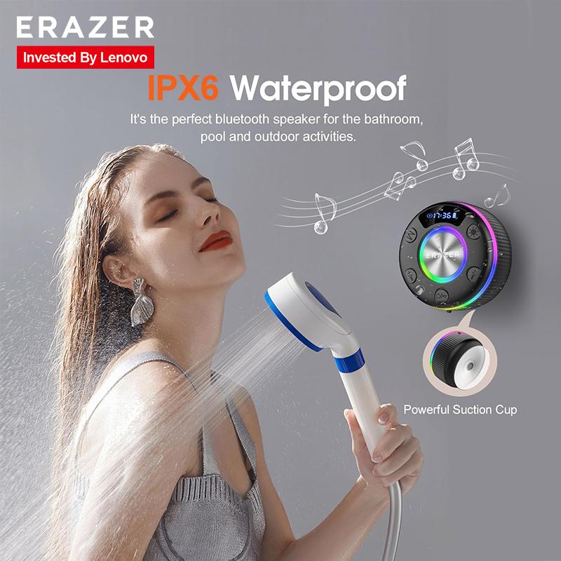 ERAZER XM102 Waterproof Shower Bluetooth Speaker Portable Wireless Speaker with Suction Cup IPX6 Waterproof Speaker Suitable for home/party/outdoor/beach, electronic products, birthday gifts