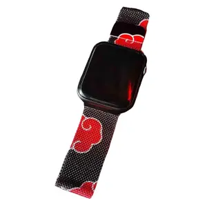 Naruto Watchband Anime Watch strap Red Clouds Milanese Watch Band for Smartwatches,Inspired Naruto Stylish and Durable