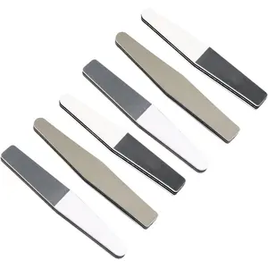 6Pcs Diamond-Shaped Nail Files and Buffers Thickened Black White Gray Manicure Polishing Tools for Home and Salon Nail Art Care