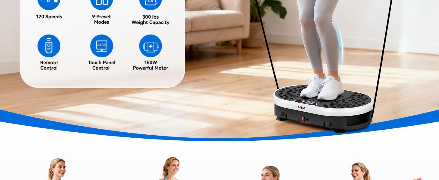 Slim Vibration Plate Exercise Machine, Compact Home Gym Exercise Machine  120 RPM, 5 Programs, SummerVibes Fitness Trainer, the Vibration Plate, Vibration Plates
