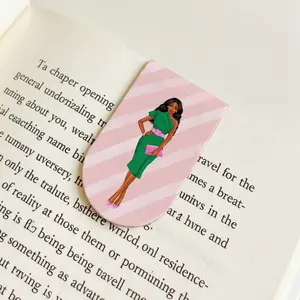AKA 1908 Magnetic Bookmark | Pink and Green Sorority Gift | Ivy Pride Planner Accessory | Black Woman Page Marker | Alpha Kappa Alpha