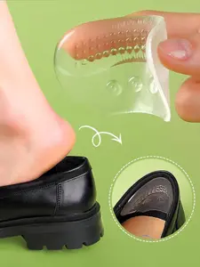 2pcs Transparent Silicone Insoles, Self-Adhesive Anti-Slip Shoe Pads, Fits Oversized Shoes, Improves Fit and Comfort, for Women's Sports Shoes