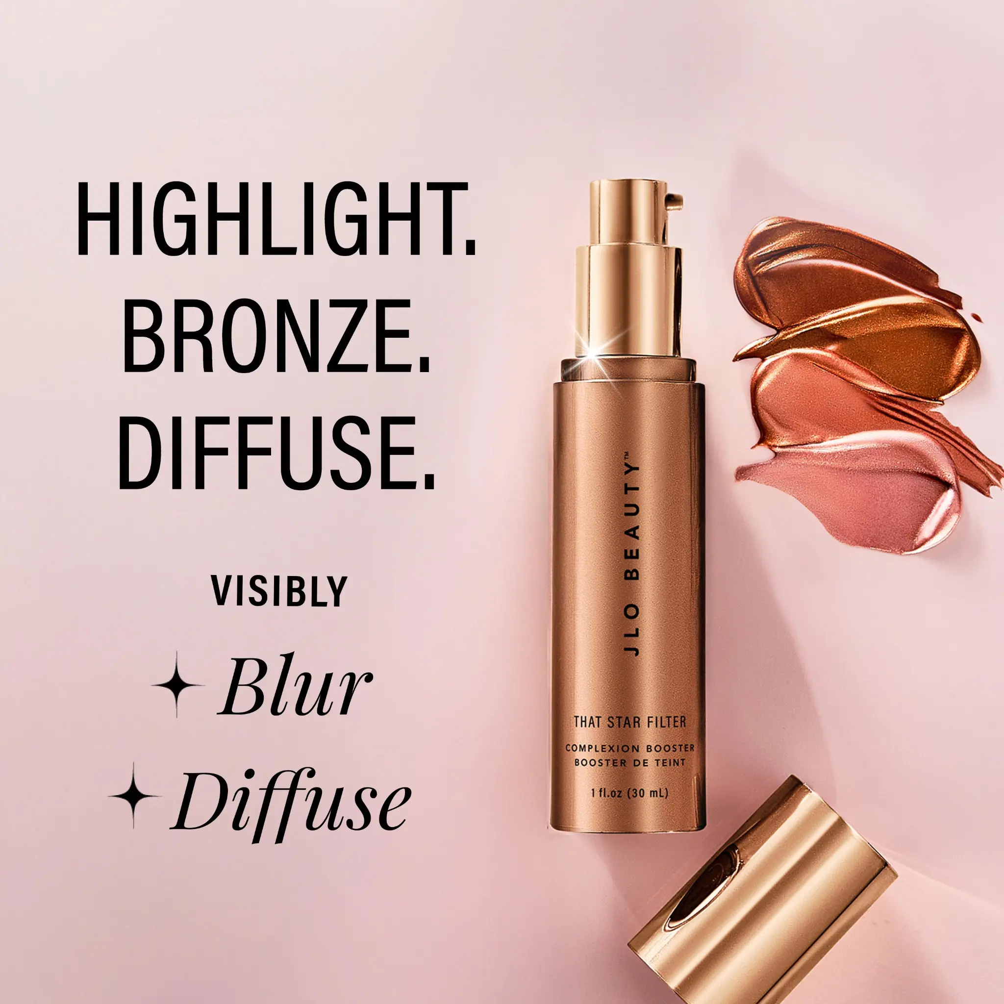 JLO BEAUTY That Star Filter Complexion Booster - Lightweight Hydrating Skincare Serum, Cosmetic Foundation Companion with Mineral Pigments, Vitamin E & Hydrators for Smooth Radiant Skin (Use With or Without Makeup)