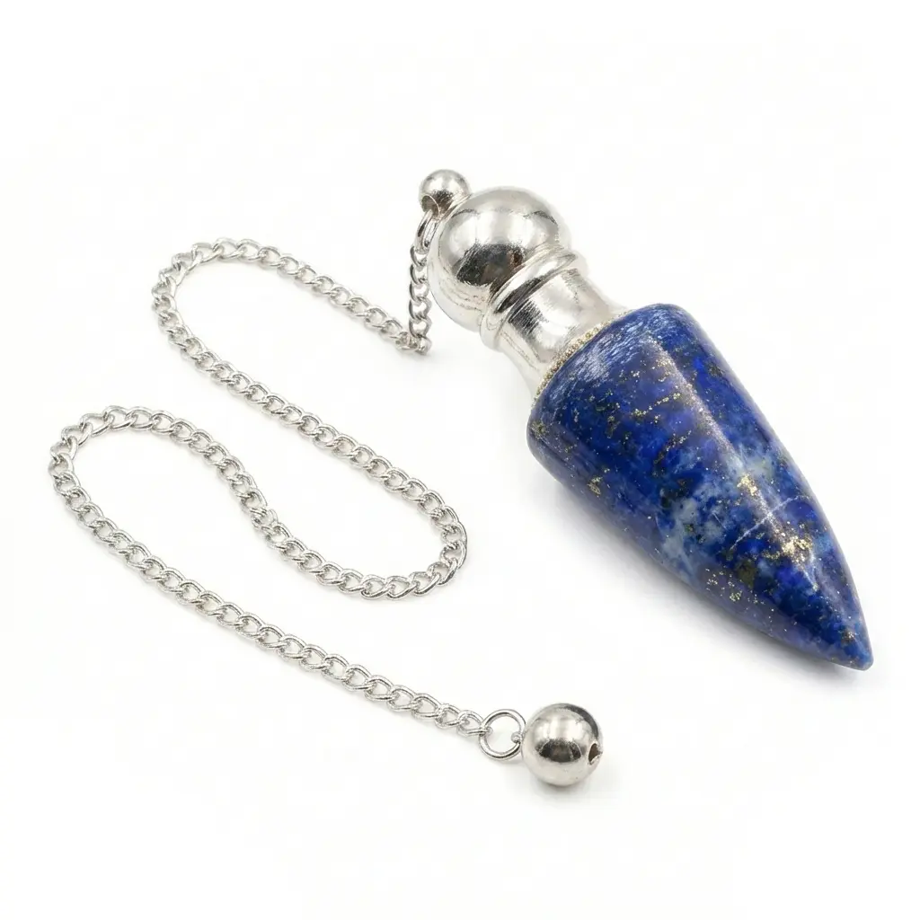 Lapis Lazuli Chambered Pendulum — Divination Tool with Energetic Infusion Chamber