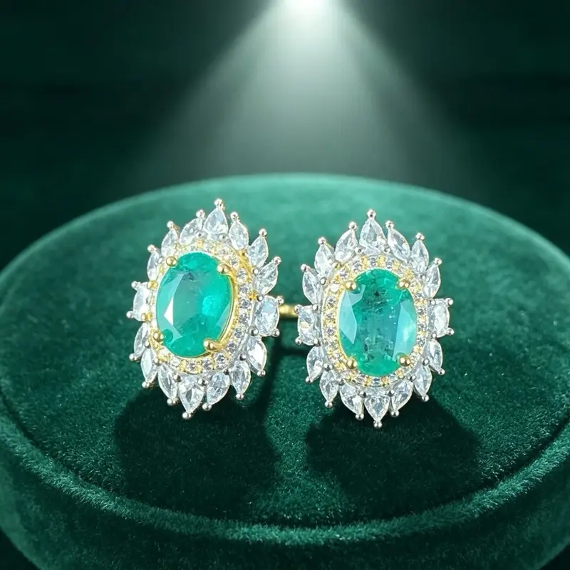 <PingEast jewelry > emerald earrings with different styles
