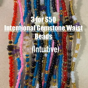 Crystal Waist Beads – 3 for $50 Intuitive Combo Intentional Gemstone Waist Beads for Confidence Healing & Abundance