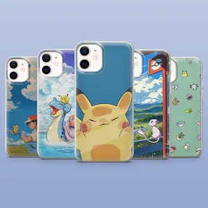 Pikachu Phone Case Gengar Cute Pokemon Cover for iPhone 16 Pro, 15, 14, 13, 12, Samsung S25+, S24, S23Fe, S22, A16, A55, A25, Pixel 9Pro, 8A