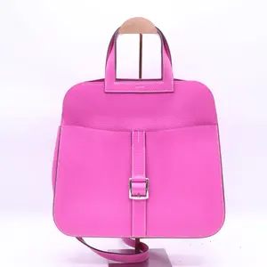 Pre-owned HERMÈS Clemence Shoulder Bags Hermes Taurillon Halzan 31 GM Magnolia twins B21462