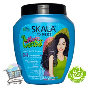 skala expert  mais cachos / hair treatment conditioning / 2 in 1 perfec perfect curls strength and moisturizing /  eliminate anti frizz / 35.2 oz (1000g) Conditioner Cream Haircare Moisture Curly