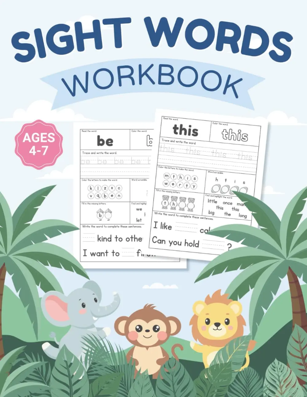 Sight Words Workbook: 100 High-Frequency Words for Kindergarten to 2nd Grade.Learn to Trace, Read, and Write with Confidence