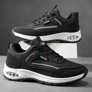 Men's Casual Trainers Fashion Classic Lace Up Design Sneakers Lightweight Breathable Outdoor Sports Running Shoes Thick Sole All Season New Style Skateboarding Footwear