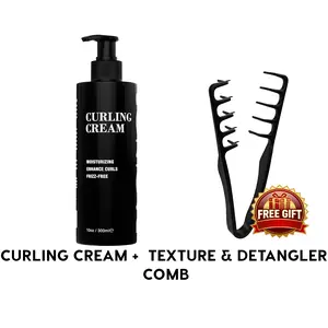Curl Cream with Free Texture Comb & Detangler