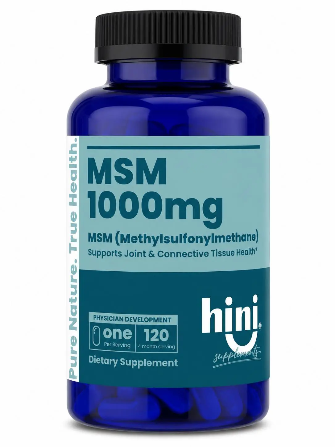 MSM 1000mg Blended Vitamin & Mineral Supplement - Health & Nutrition Wellness Support