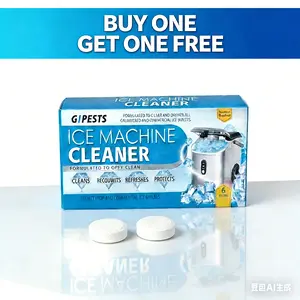 Buy One Get One Free Ice Machine Cleaner Maker Descaler - 12 ACTIVE Clean Tablets, Nickel Safe Scale Remover for Countertop, Nugget Ice Makers Bulk 1 Year Supply