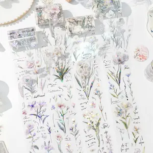 Pet Shell Light PET Cutting Tape Roll/Bag, Decorative Stickers for Flower Theme Stationery Handbooks Bottles, 1 Roll/Bag, Ideal for DIY Crafts