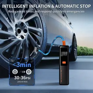 [Cordless Tire Inflator Portable] - Cordless Air Compressor with Digital Gauge, USB Rechargeable, 3X Fast Inflation for SUV, Cars, Bikes, Motorcycles & Sports Equipment And Ball, Air Pump for Car Tires, Valentine's Day Gift