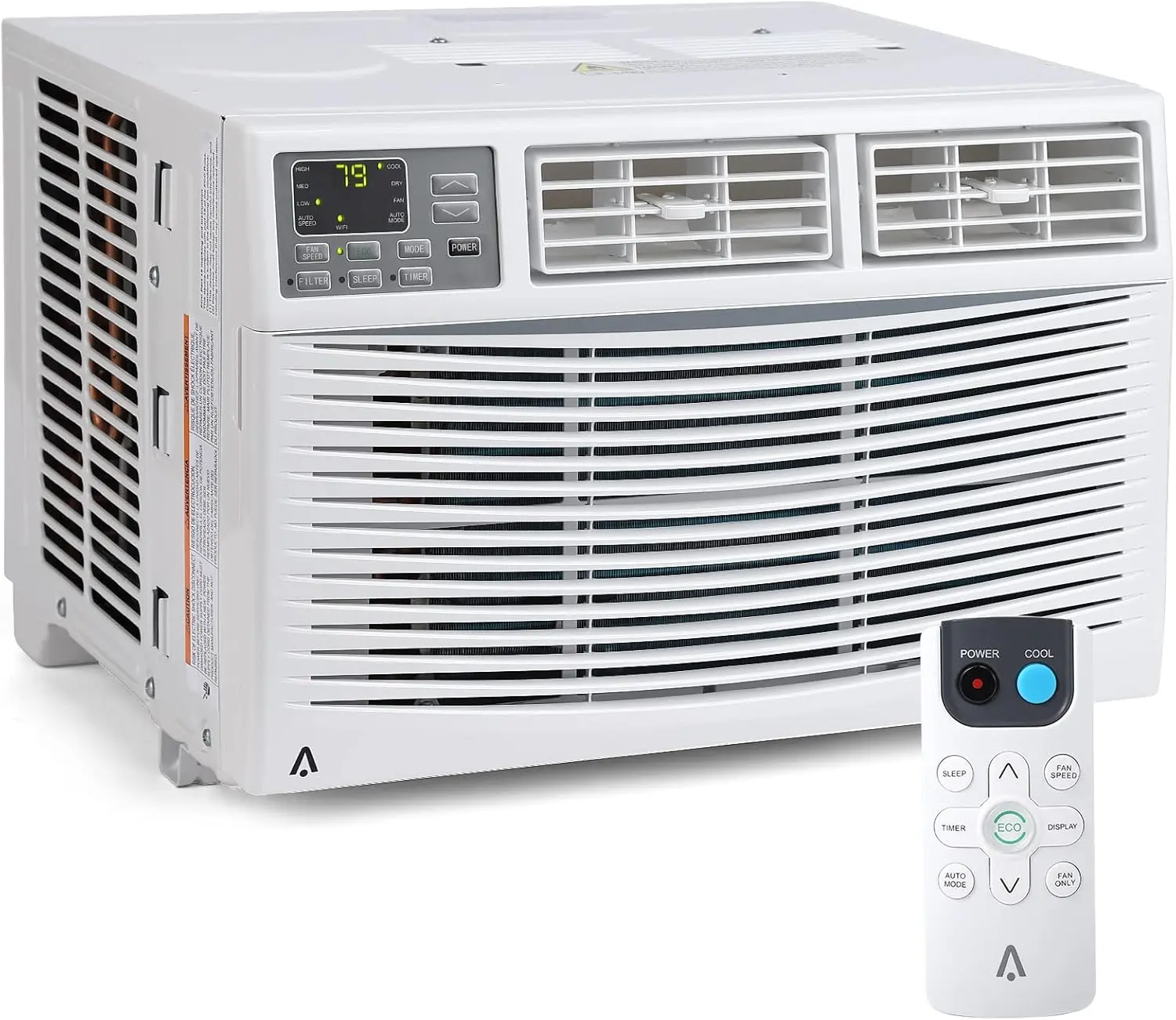 8000 BTU Window-Mount Air Conditioner with Remote, Quiet Operation, 3 Fan Speeds, Cooling Modes, Energy Saver, Sleep Mode, 24H Timer, Quick Installation for 350 Sq Ft Bedrooms