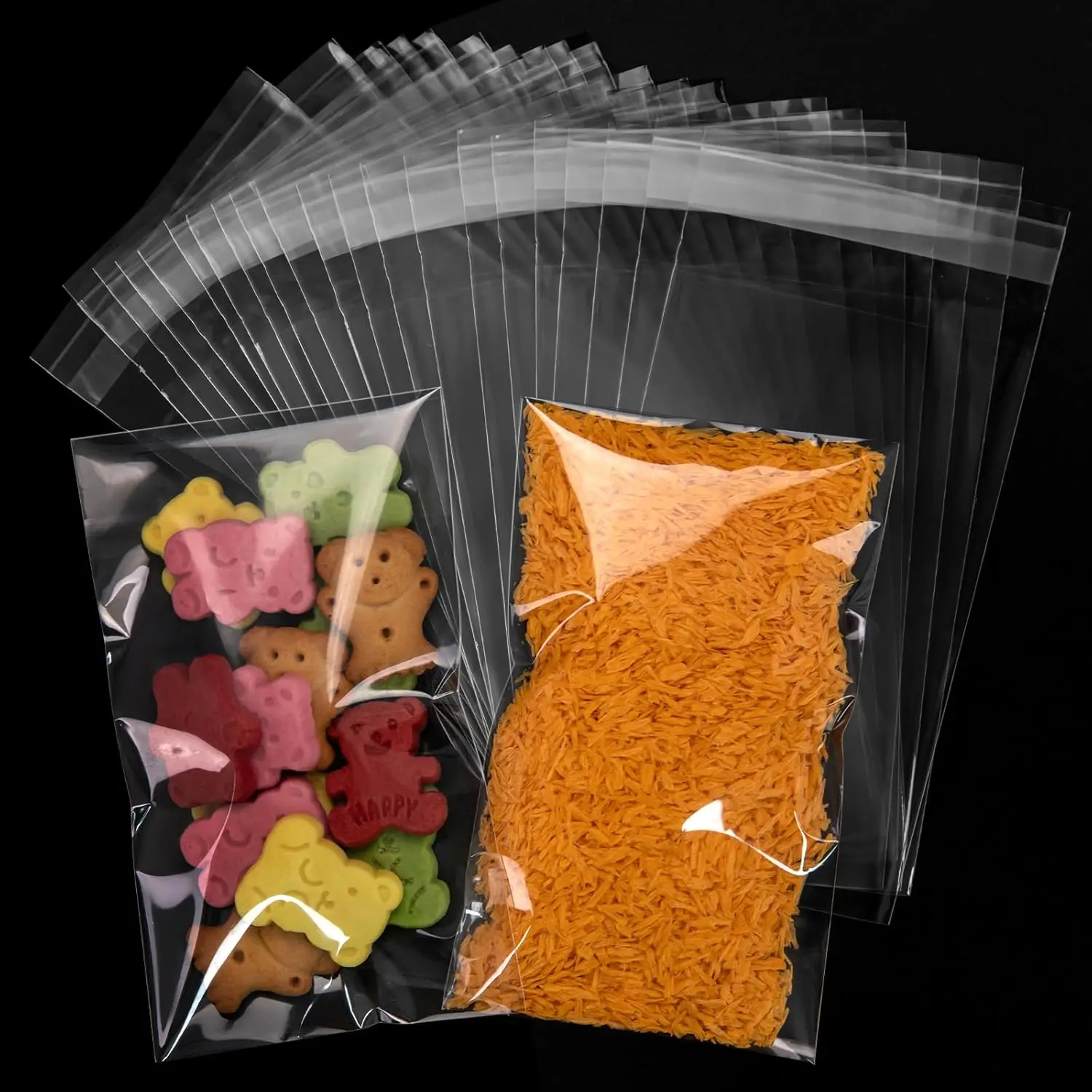 240 count 3X5 Inch Self Sealing Cellophane Bags, Clear Resealable Cookie Bag for Party Favors, Candy Packaging, Cards, Small Business
