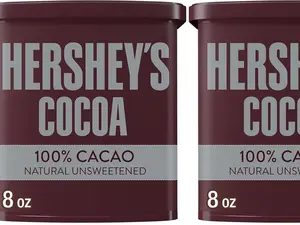 HERSHEY'S Natural Unsweetened Cocoa Powder Can, 8 oz (Pack of 2)