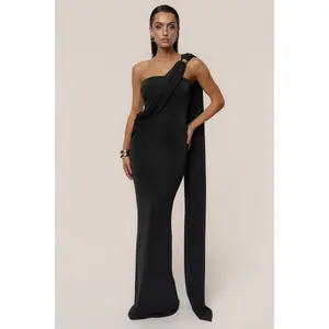 Black Golden Veil Maxi Dress