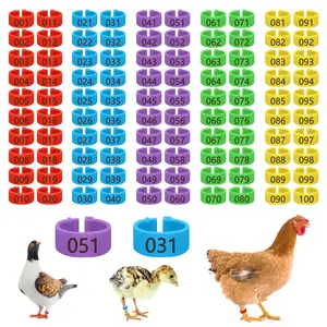 100 Pcs Chicken Leg Bands (for 1.1 To 5.5 Pounds), 0.62 Inch Colorful Numbered Chicken Tags for Legs, Durable Poultry Leg Bands Clip on Leg Rings for Ducks Chicks Pigeons Goose