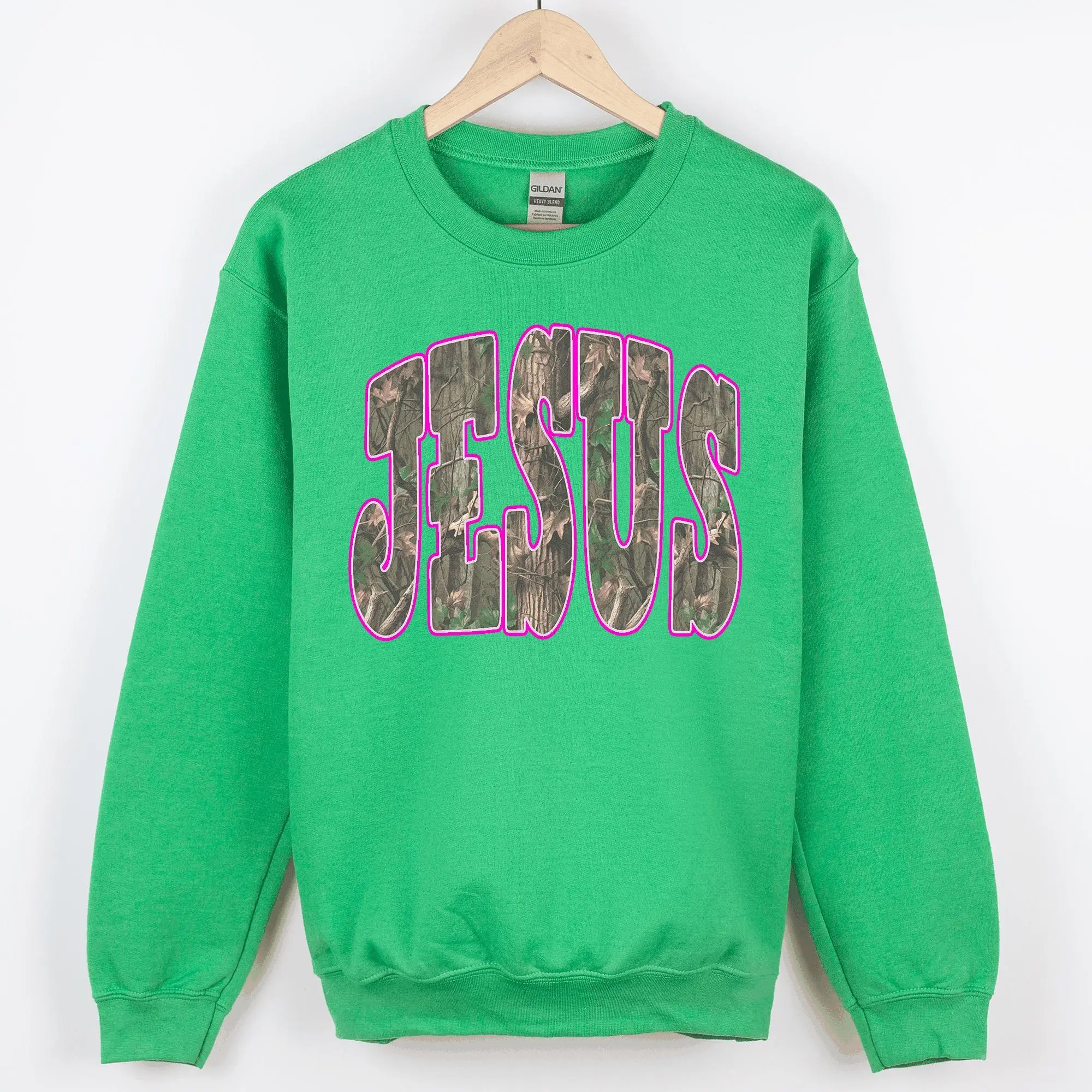 Camo Jesus, Faith, Gospel, Country, Christian, Camouflage Sweatshirt